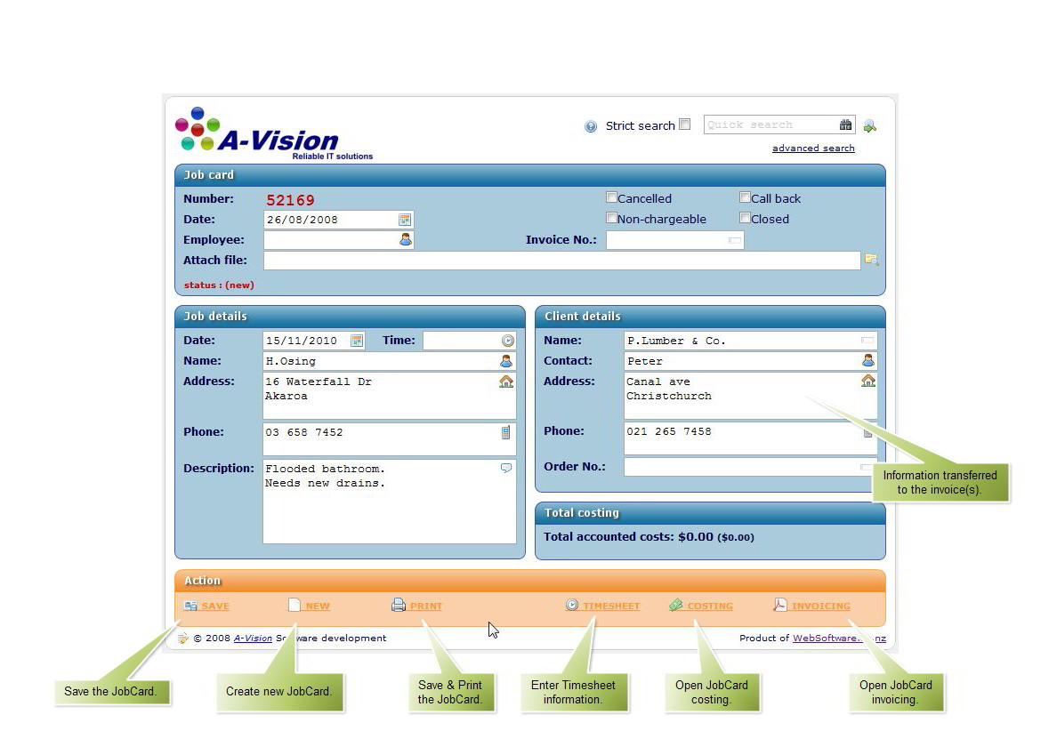 Job Card Tracking/Management System, Job Card